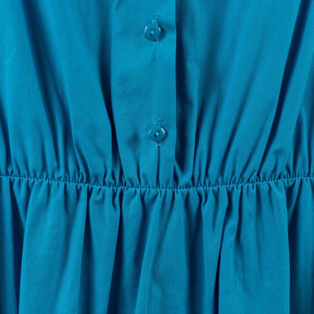 Vintage Blair cotton poly blue midi dress size M - Picture 10 of 12